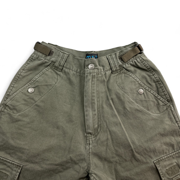 Vintage MT:2 Cargo Shorts Mens 27 Green Military Raver Baggy Parachute 90s - Picture 3 of 10